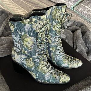 Free People (Jeffrey Campbell) Hastings Lace-Up Heel Boots Sz 7